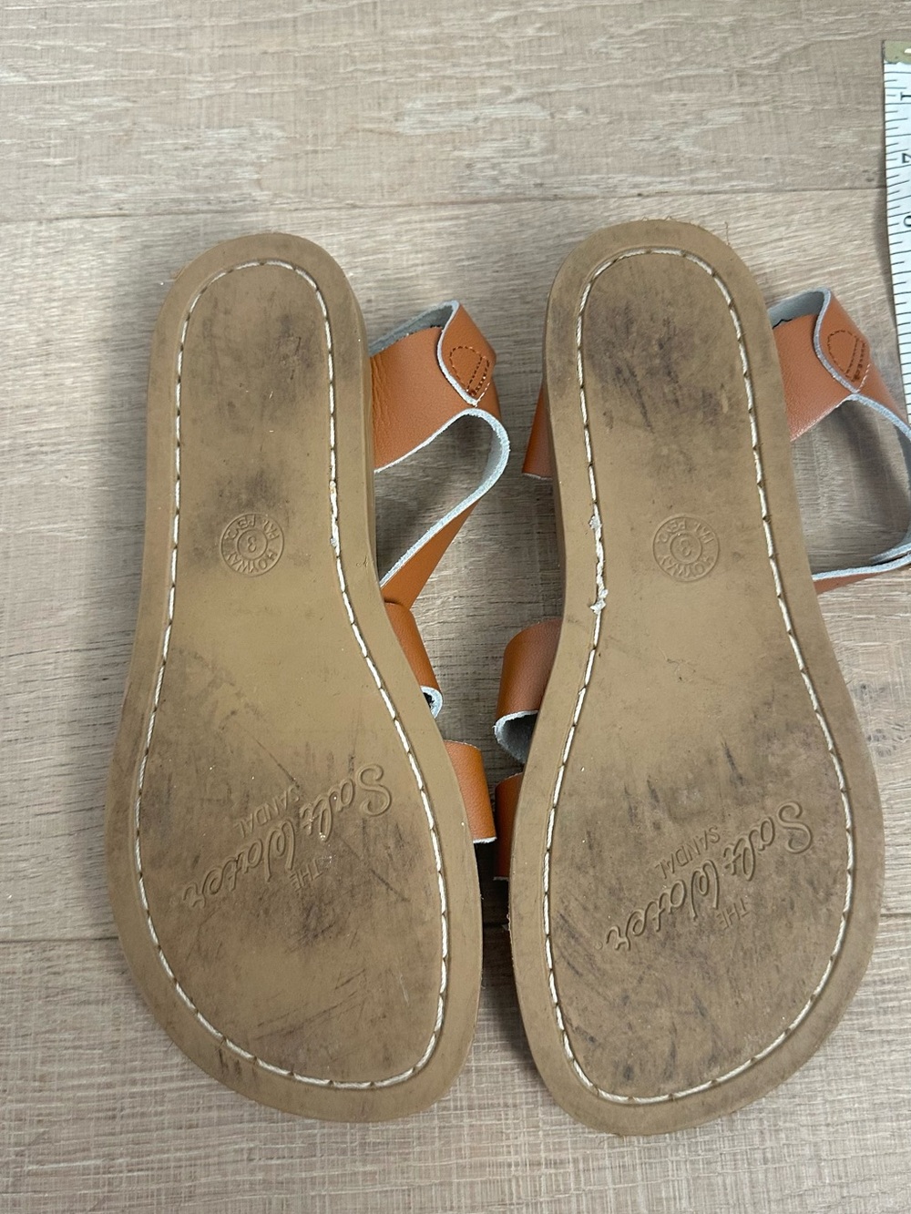 Salt Water Kids' Tan Leather Strappy Sandals - Picture 5 of 7